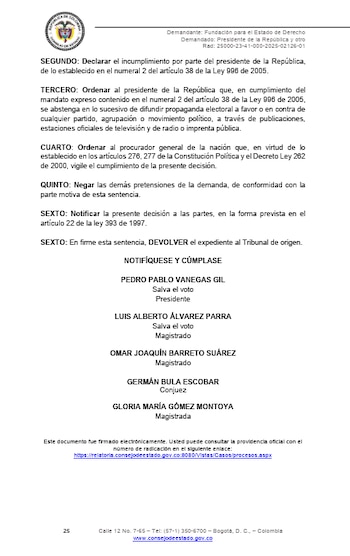 El fallo estableció que la existencia de eventuales investigaciones disciplinarias no excluye la obligación de cumplir la norma - crédito Consejo de Estado