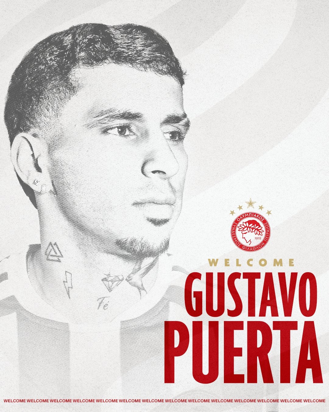 El exjugador del Racing de Santander de España tendrá su cuarta experiencia en el fútbol europeo tras -crédito @olympiacosfc/X