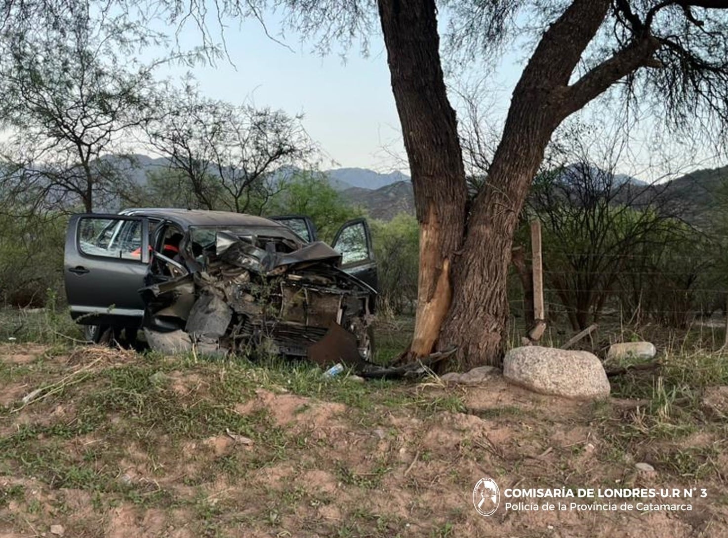 Así quedó la camioneta en la que viajaba Santillán