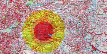 Mapa de amenaza del volcán