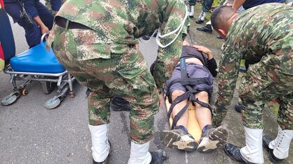 Ejército Nacional rescató a ciclista que cayó en un abismo en Mocoa, Putumayo
