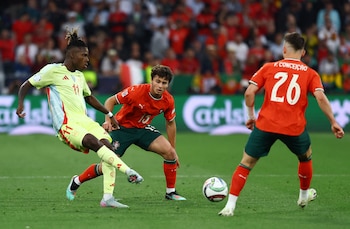 Nico Williams en la final de la Nations League contra Portugal. (REUTERS/Kai Pfaffenbach)