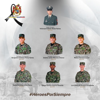 Avanzan los procesos forenses que han permitido identificar y entregar a varios de los uniformados a sus familias, en medio del duelo nacional. - crédito @COL_EJERCITO/X