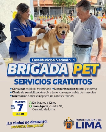 Campaña veterinaria gratis este 7 de julio. (Foto: FB/@MML)