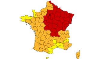 Alertas por calor y tormentas eléctricas este sábado en Francia. (Météo France)