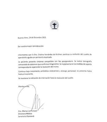 El parte médico de CFK