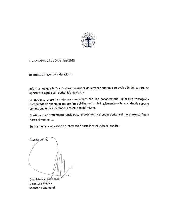 El parte médico de CFK