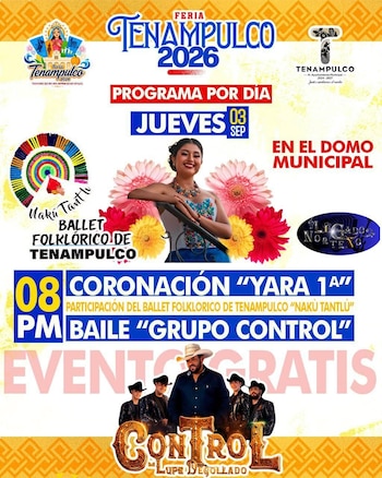 El Domo Municipal de Tenampulco es la sede principal de los eventos artísticos y bailes de la feria. (Facebook/Carlos Escalona)
