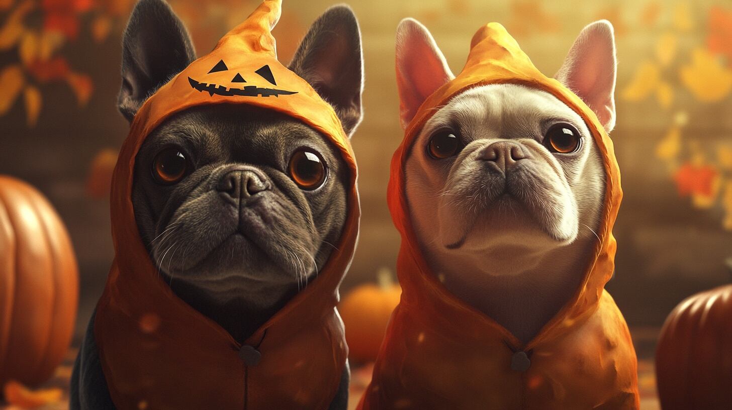 Dos perros disfrazados en Halloween. (Imagen Ilustrativa Infobae)
