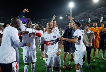 La celebración del PSG tras