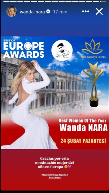 Wanda Nara será honrada con