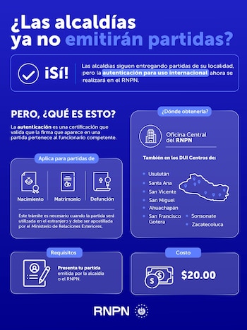 Datos publicados por el RNPN sobre los cambios anunciados por la institución a las alcaldías./ (RNPN)