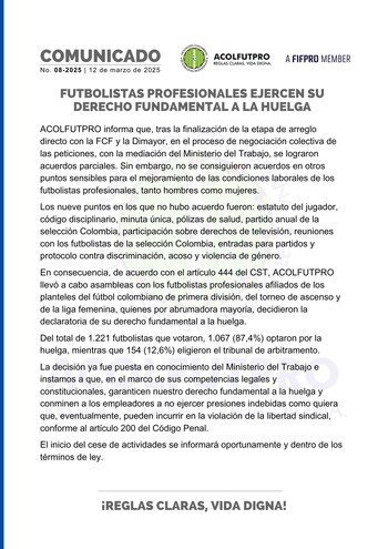 Este es el comunicado de