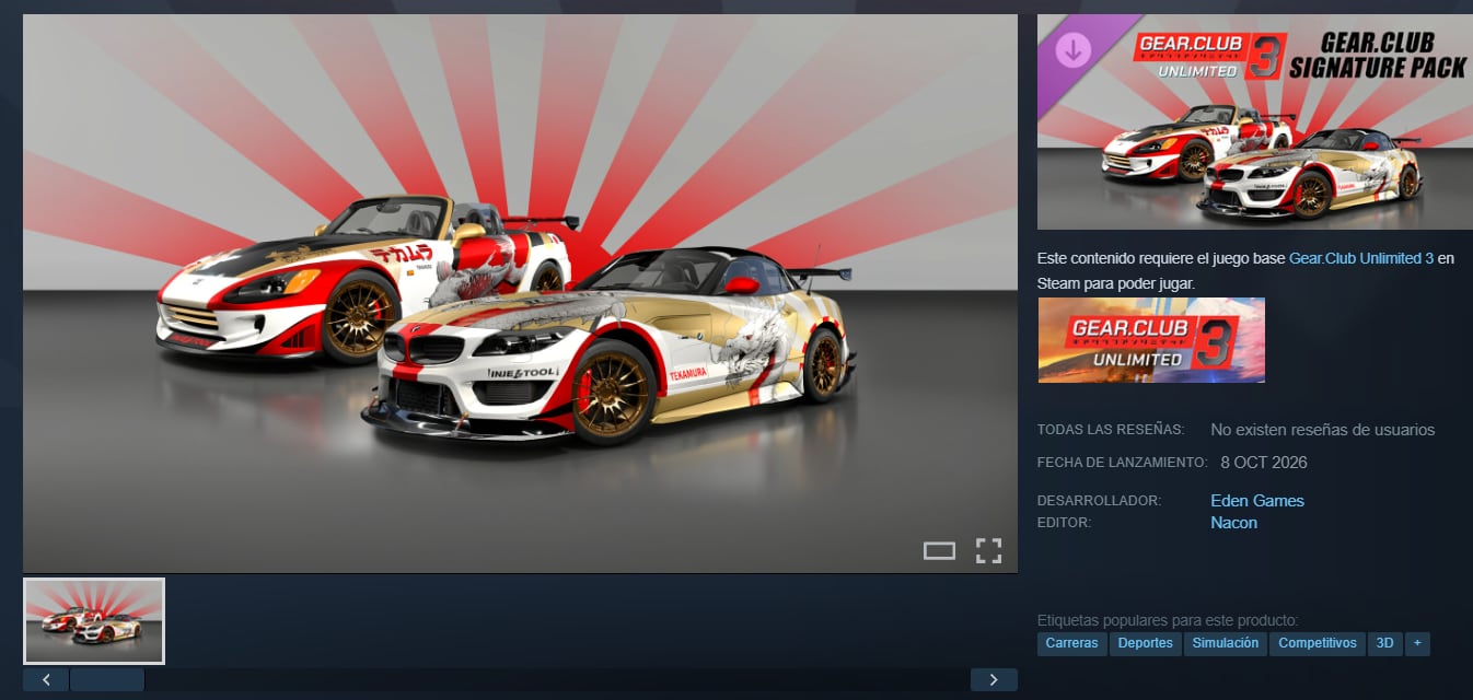 Los paquetes de Squad, Voidtrain y Gear.Club Unlimited 3 se pueden reclamar para conservarlos en la biblioteca. (Steam)