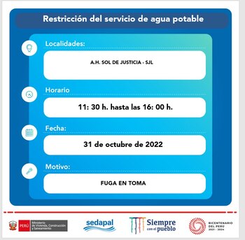 Corte de agua de Sedapal