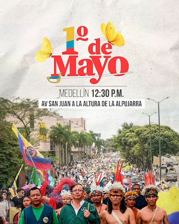 Los manifestantes exigen transformaciones en servicios públicos, educación y derechos campesinos como parte de la agenda liderada por el presidente Petro - crédito @MintrabajoCol/X