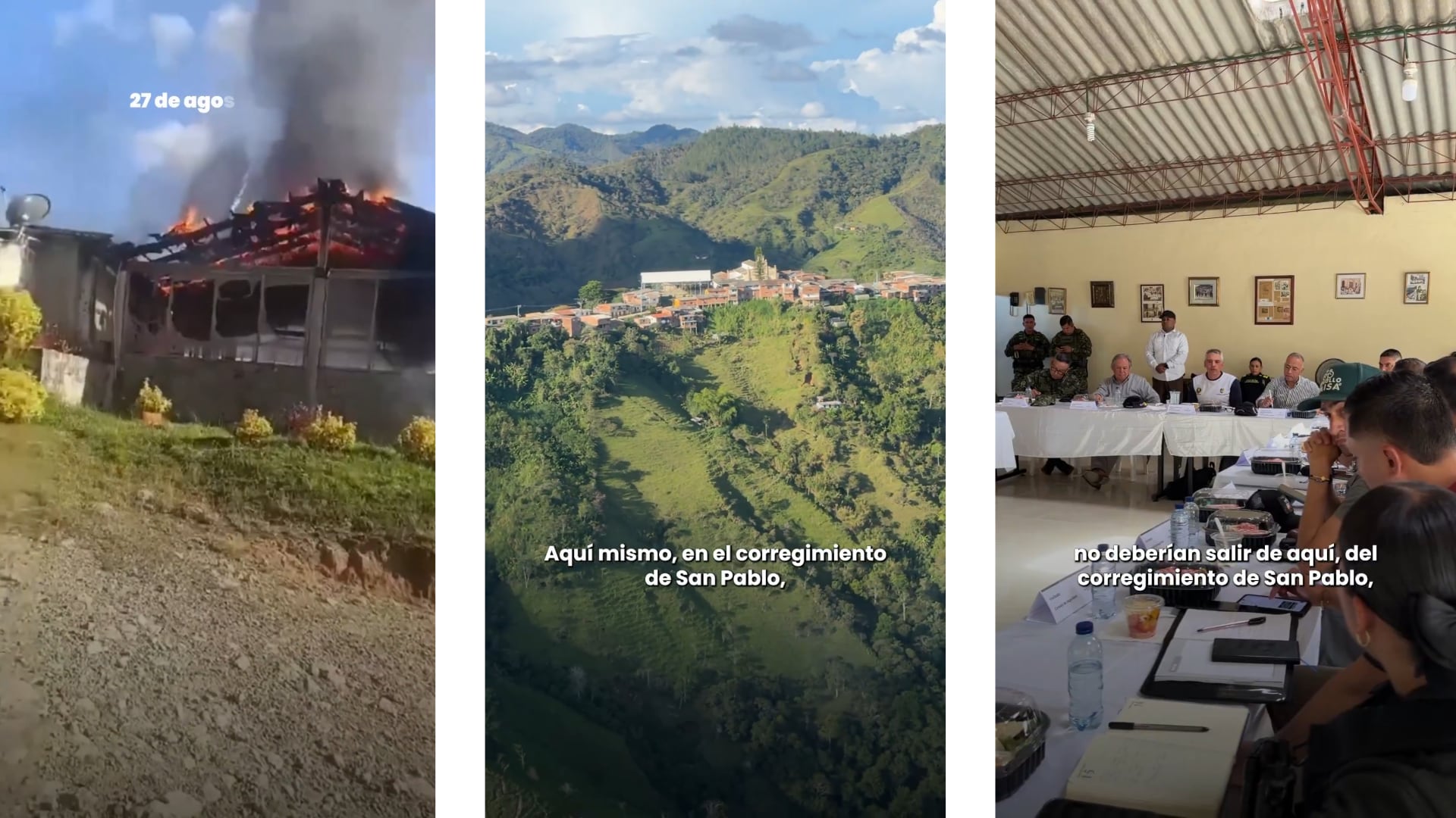 El ataque en la vereda Guanacas dejó 140 personas afectadas y desplazó a familias hacia Santa Rosa de Osos y Carolina del Príncipe - crédito captura pantalla/@AndresJRendonC/X