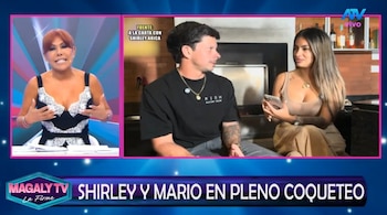 Magaly Medina sorprende al decir que Shirley Arica está “modosita” frente a Mario Hart: “Hay coqueteo”. Captura: Magaly TV La Firme.