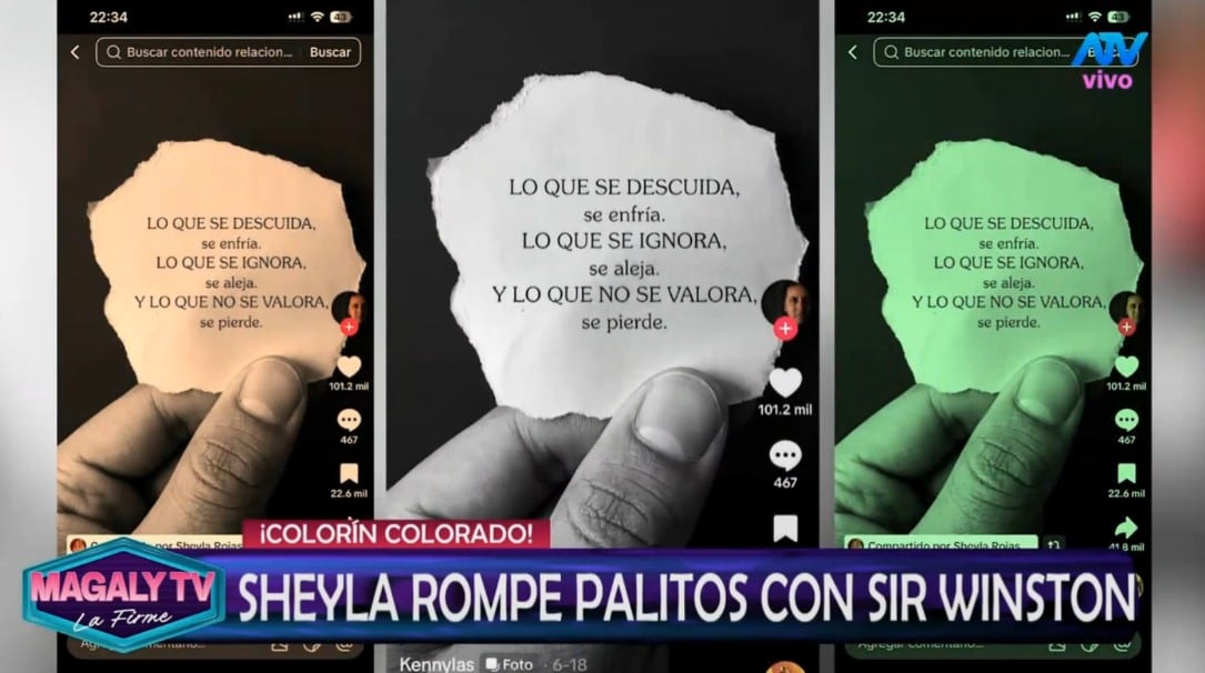 Magaly Medina vincula publicación de “Señor Mentira” con la ruptura entre Sheyla Rojas y Sir Winston. Captura: Magaly TV La Firme.
