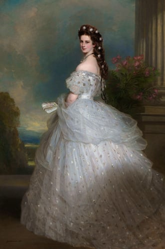 La colección original se dispersó con el paso de los años y el conjunto principal pasó a la sobrina de la emperatriz para su boda en 1902 (Oleo de Franz Xaver Winterhaller)