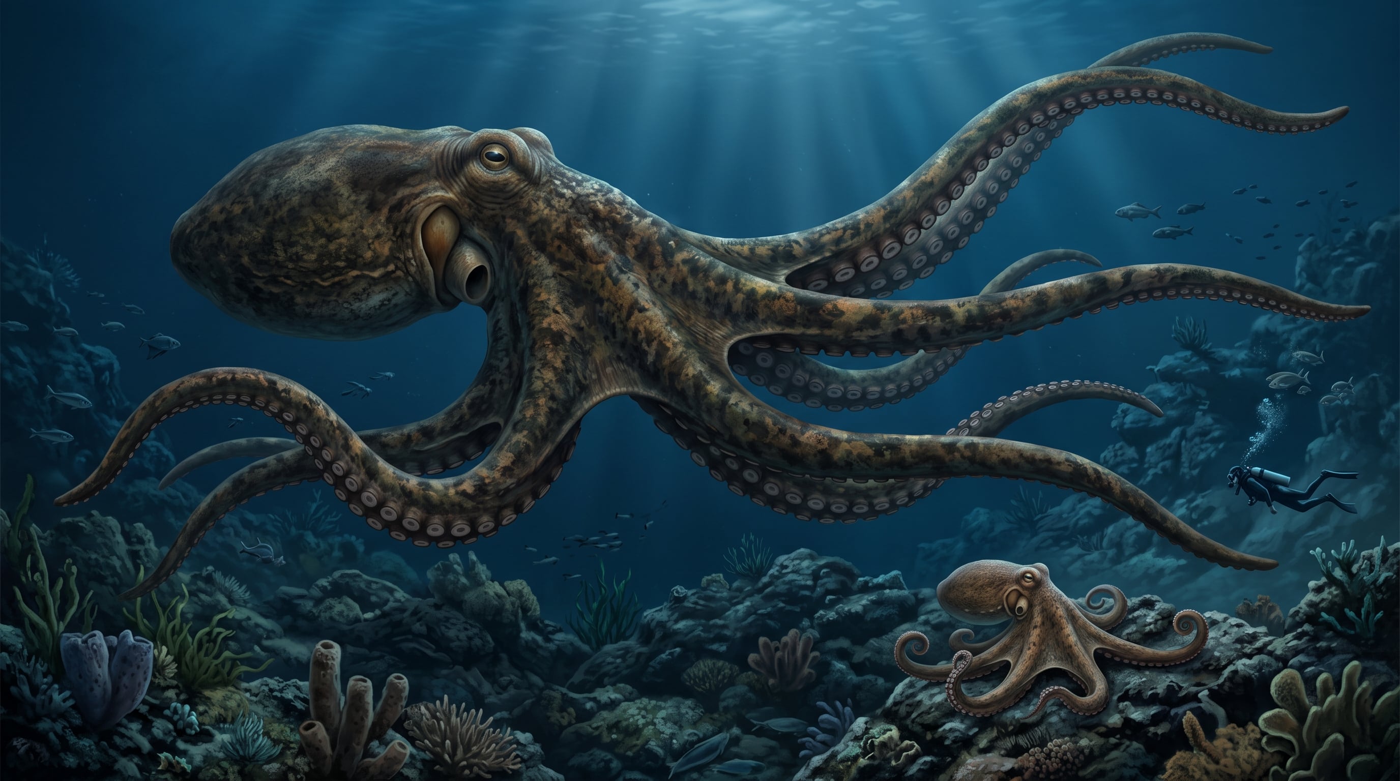 Los investigadores calcularon que algunos ejemplares de Nanaimoteuthis podrían haber medido hasta casi 20 metros (Imagen Ilustrativa Infobae)