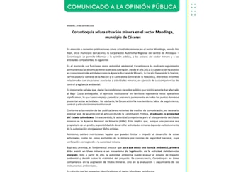 Comunicado de Corantioquia