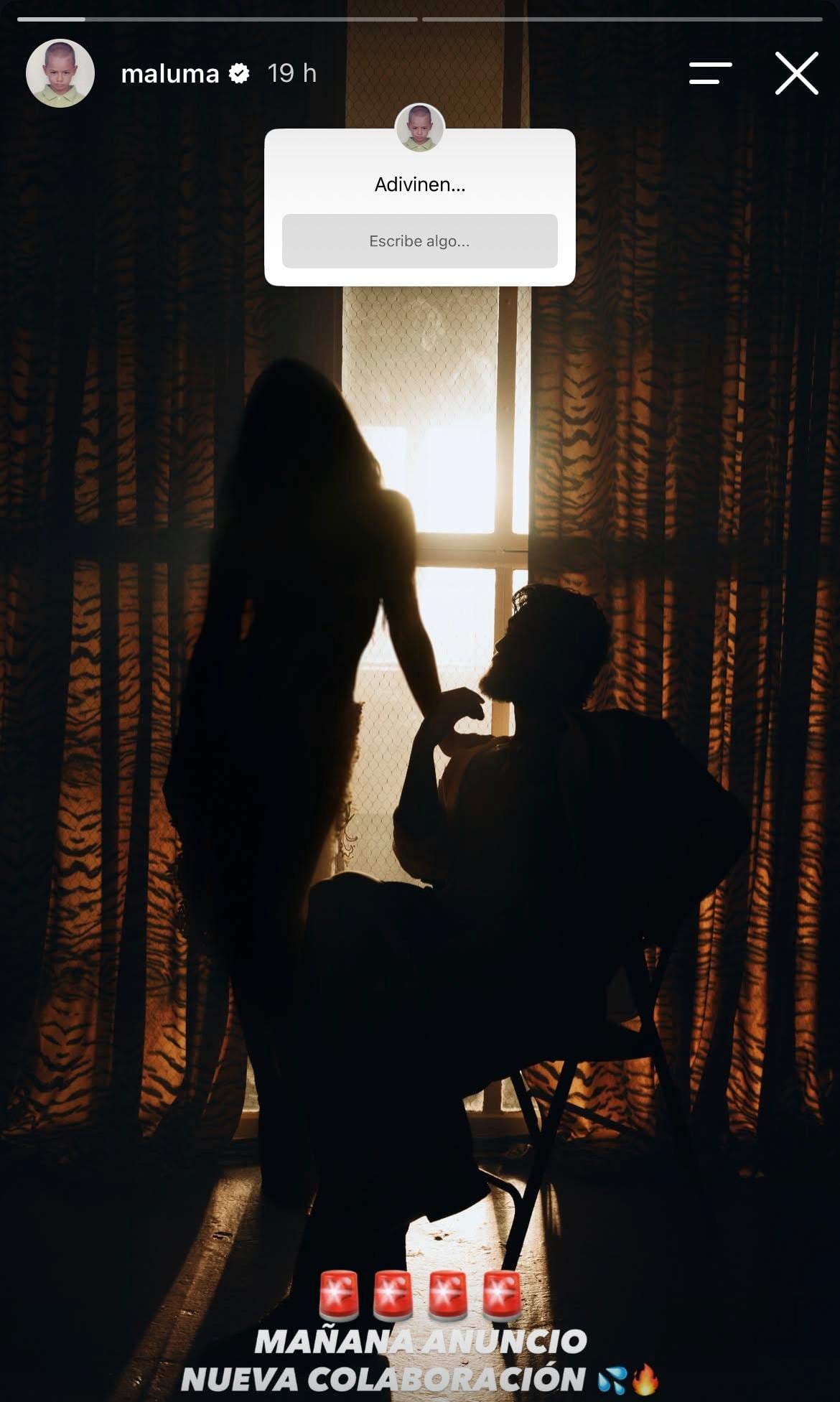 Maluma generó expectativa con el lanzamiento de una nueva canción acompañado de una silueta femenina - crédito @maluma/IG
