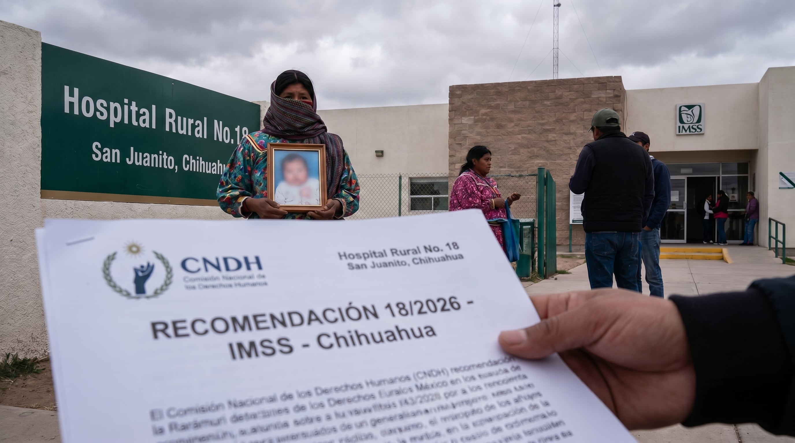 La CNDH atribuyó responsabilidad al IMSS y al Instituto Chihuahuense de Salud por violaciones a derechos humanos y pidió medidas de reparación para la familia, incluyendo atención psicológica. (Imagen ilustrativa generada con IA | Infobae México)