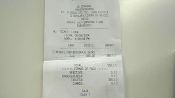 El ticket o comprobante de