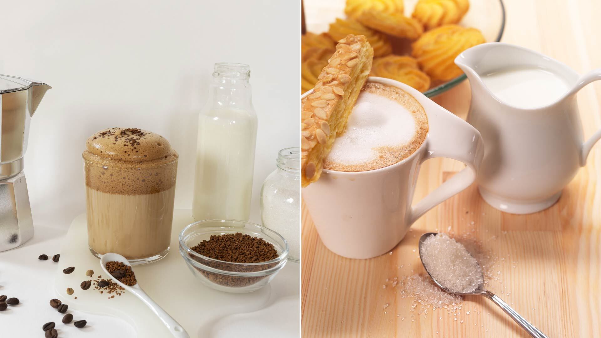 El café proteico, con proteína en polvo o bebida proteica, ofrece energía y saciedad sin el exceso de azúcar de los lattes comerciales