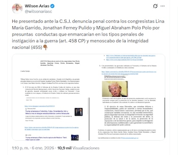 El senador Wilson Arias anunció