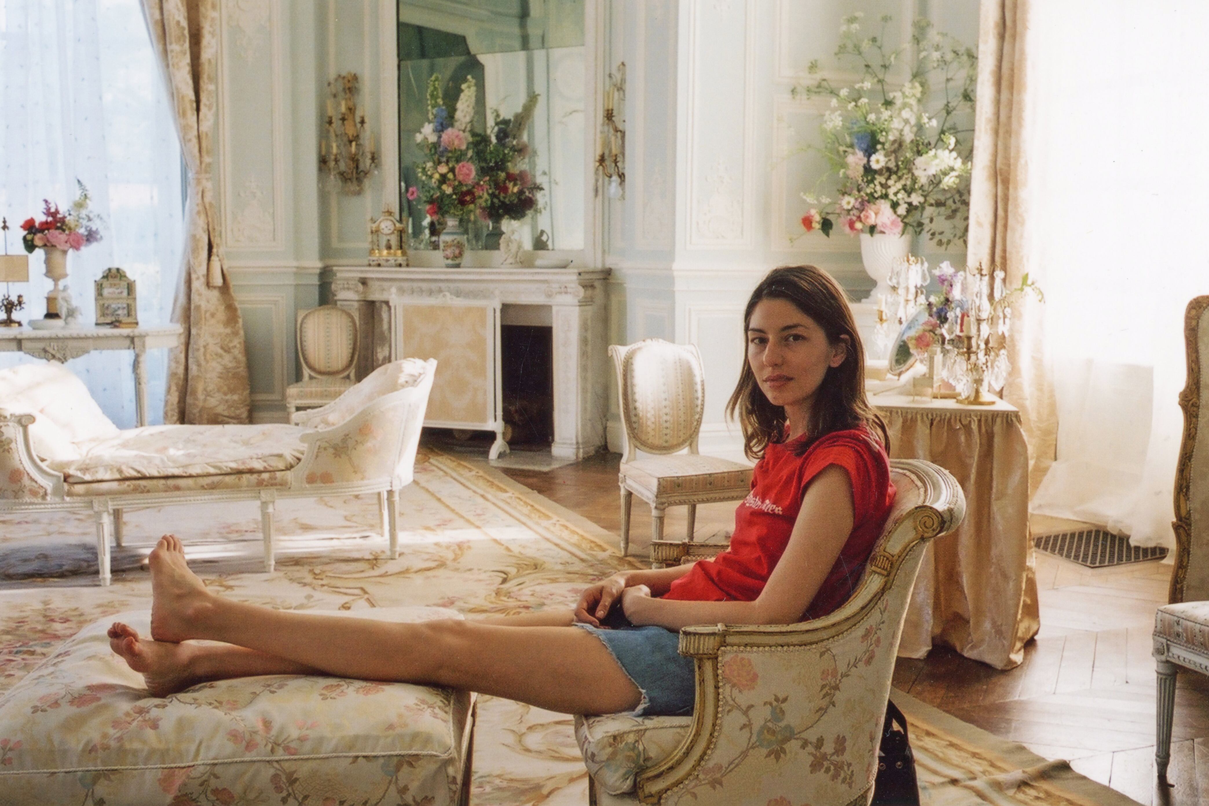Sofia Coppola en el set de rodaje de