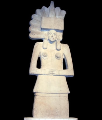 Tlazoltéotl, diosa de la lujuria, exhibida en el Museo de arte de Londres