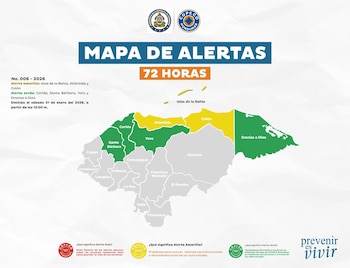 Mapa de alerta en Honduras