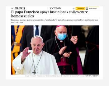 El Papa Francisco sobre el matrimonio homosexual