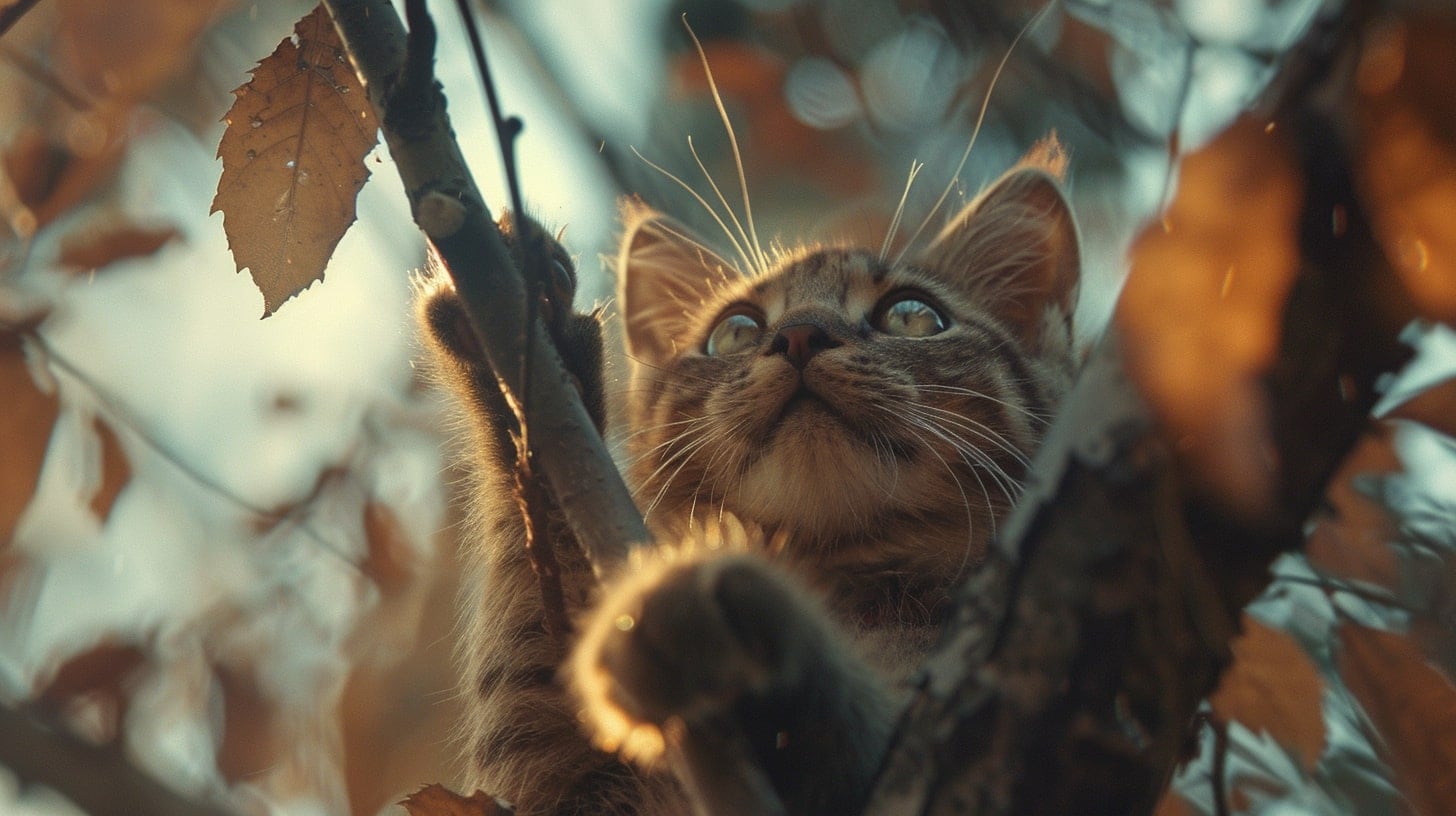 Un gato atrapado en un árbol es una situación frecuente que lleva a muchos dueños a buscar una forma segura de ayudarlo (Imagen Ilustrativa Infobae)