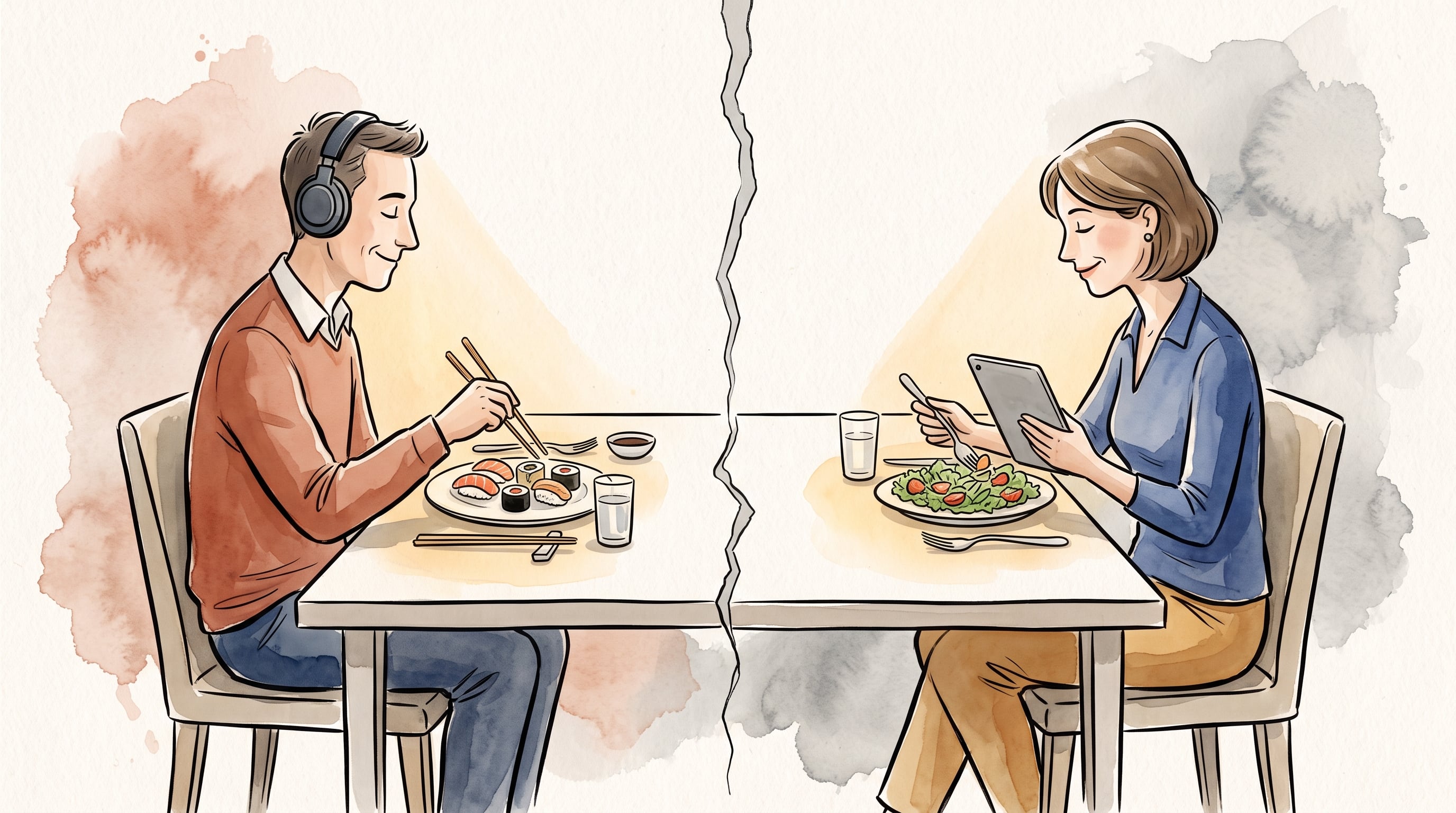 El divorcio culinario describe la tendencia de parejas convivientes que deciden comprar, cocinar y consumir sus alimentos de forma independiente (Imagen Ilustrativa Infobae)