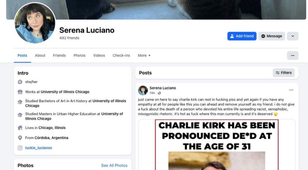 Así era el perfil de la joven. Era oriunda de Córdoba y estudiaba en Chicago