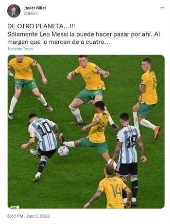 Dirigentes politicos festejan en las redes sociales el triunfo de Argentina