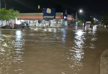 Así quedó el centro de Juan José Castelli tras el temporal (Facebook: Luis Fabian Barrionuevo)