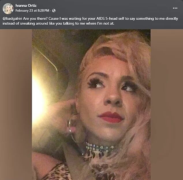 Ivanna Ortiz realizó comentarios despectivos en contra de Rihanna días antes del ataque. (Facebook)