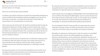 Gustavo Petro cuestionó restricciones durante su visita a Estados Unidos - crédito @petrogustavo/X
