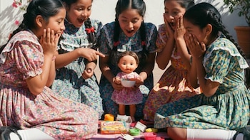 Niñas mexicanas compartían muñecas y