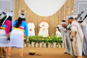 Visita a Puerto Maldonado. Foto: Facebook: Papa Francisco en el Perú.