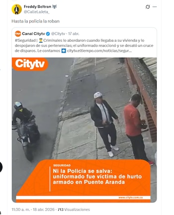 El comediante Freddy Beltrán criticó los niveles de inseguridad en Bogotá, ante robo del que fue víctima un policía - crédito @CalleLaJeta_/X