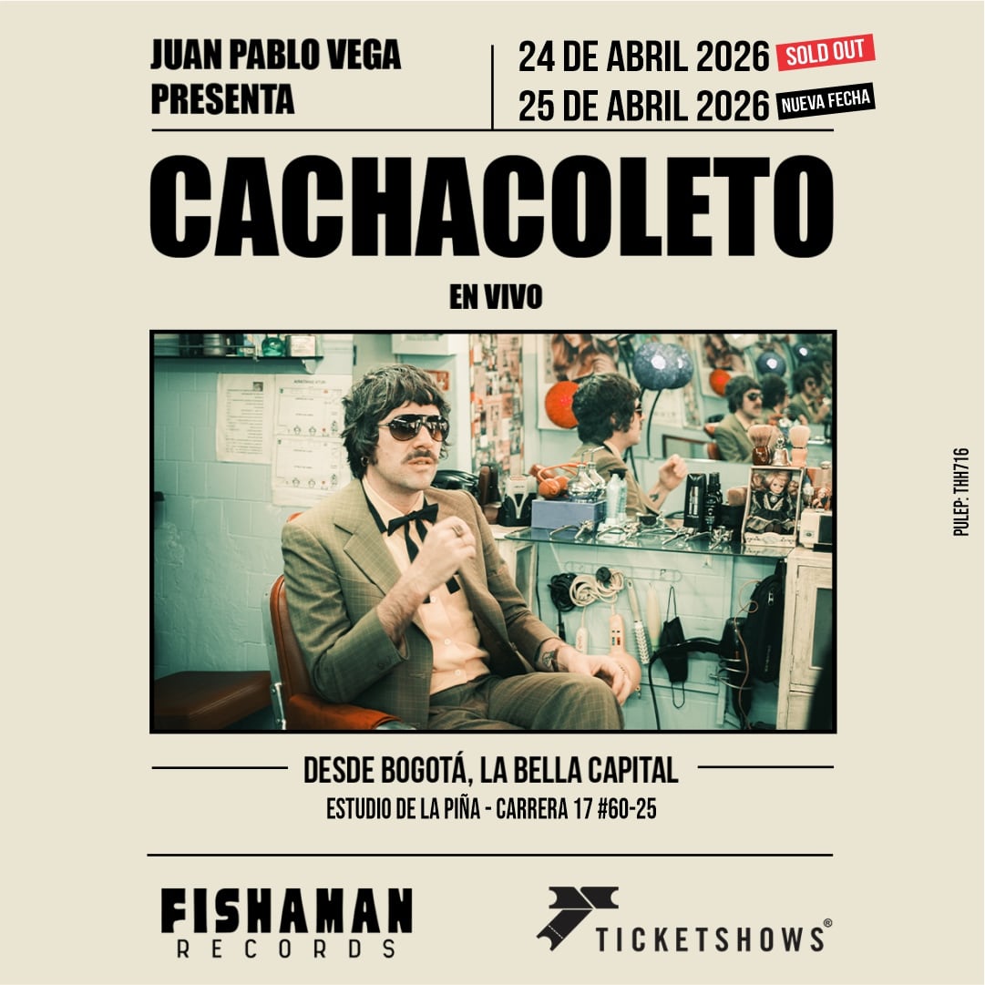 Juan Pablo Vega presenta Cachacoleto en dos conciertos íntimos en el Estudio de la Piña los días 24 y 25 de abril de 2026 - crédito cortesía Ramos García Comunicaciones