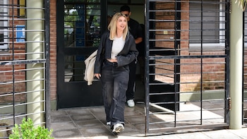 La empresaria salió de la