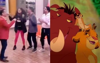 Los alumnos cantaron con el