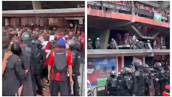 Dura situación de seguridad en partido Cúcuta Deportivo vs. Atlético Nacional: hinchas saltaron las vallas de ingreso