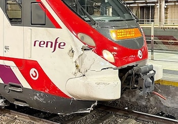 El tren accidentado en Asturias